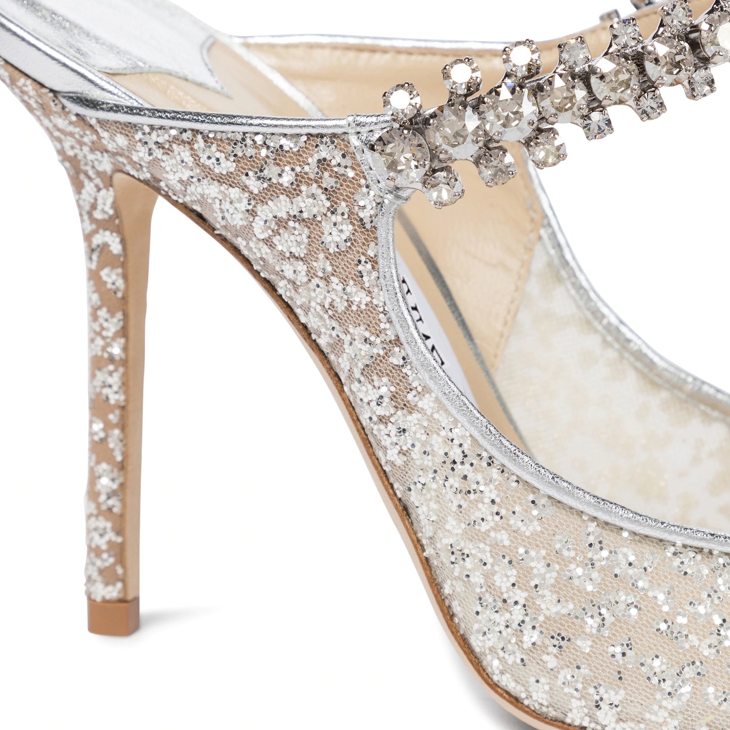 Shining 100 Lace Leather Mules