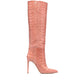 Women Crocodile Print Knee High Boots