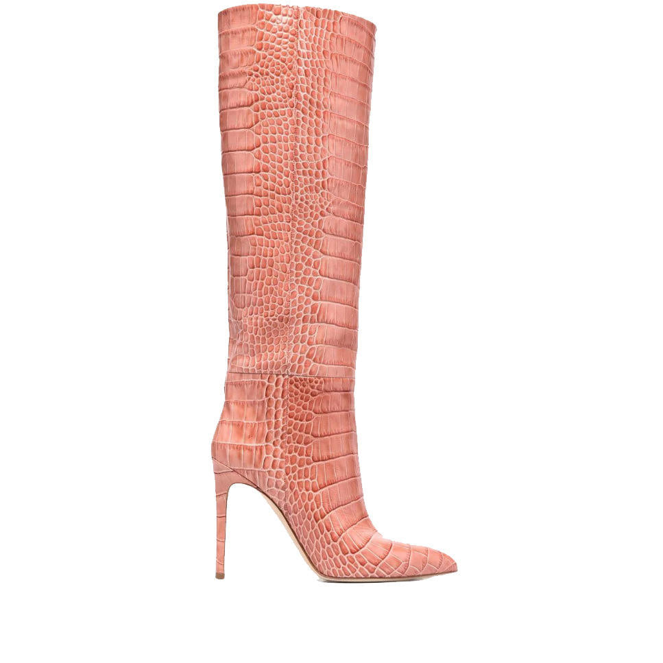 Women Crocodile Print Knee High Boots