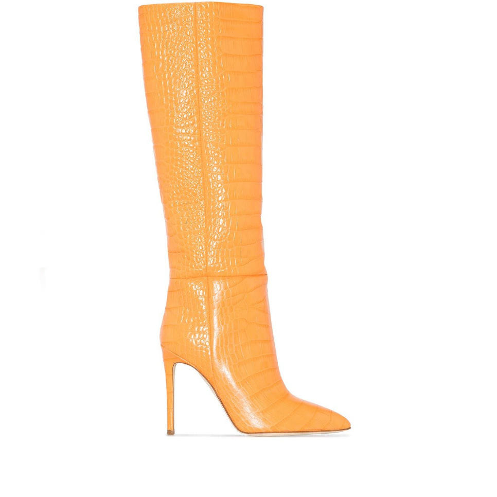 Women Crocodile Print Knee High Boots