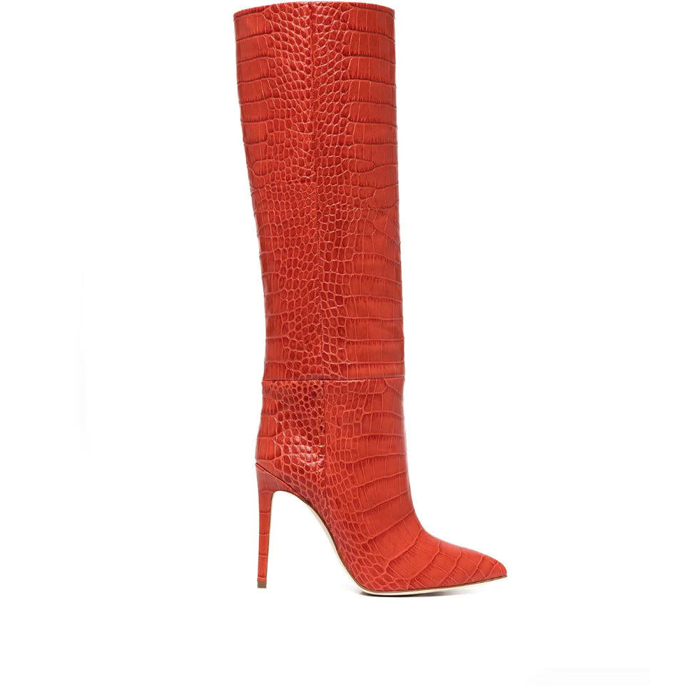 Women Crocodile Print Knee High Boots