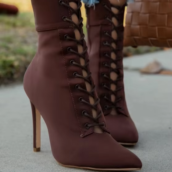 High Heels Lace up Stilettos Boots