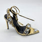Ankle Strap with Rhinestone Stiletto Sandals