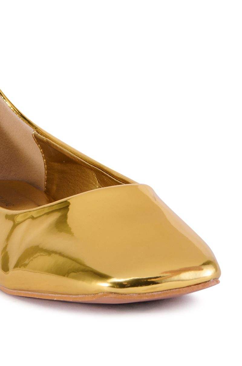 Gold Metallic Ballet Flats Wholesale Casual Shoes