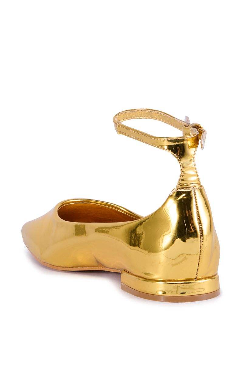 Gold Metallic Ballet Flats Wholesale Casual Shoes