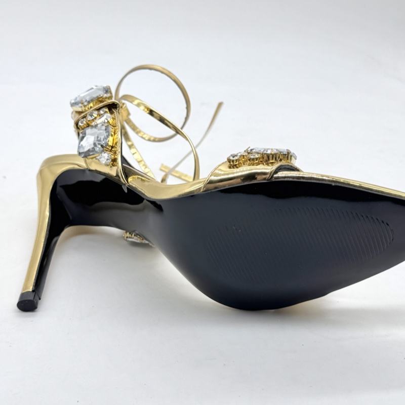Ankle Strap with Rhinestone Stiletto Sandals