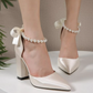 Pearl Straps Pumps Women Wedding Shoes