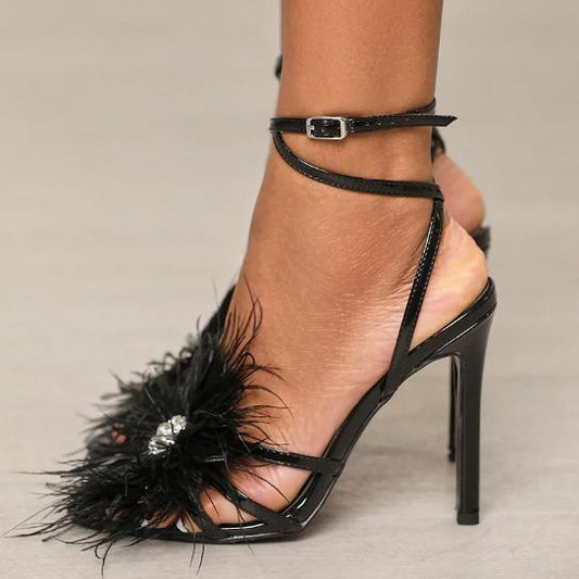 Embellished Strappy Heels Stilettos Heels