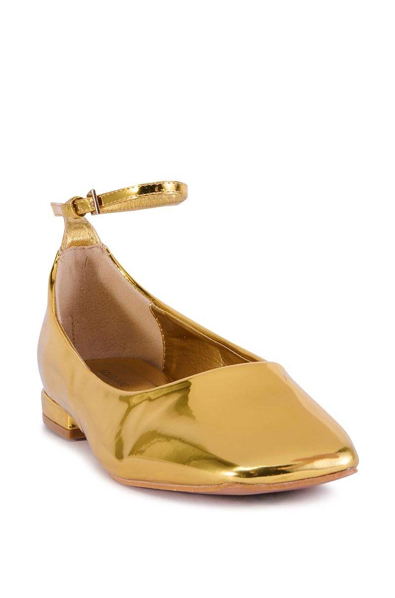 Gold Metallic Ballet Flats Wholesale Casual Shoes