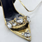 Ankle Strap with Rhinestone Stiletto Sandals