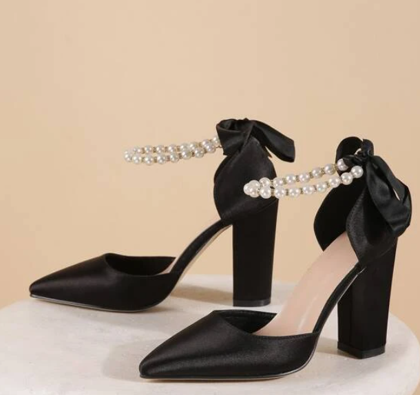 Pearl Straps Pumps Women Wedding Shoes