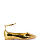 Gold Metallic Ballet Flats Wholesale Casual Shoes