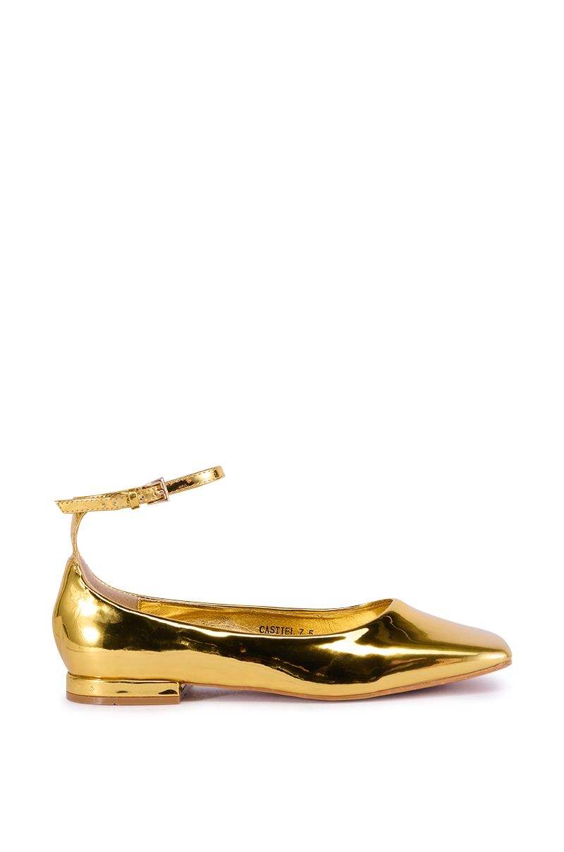 Gold Metallic Ballet Flats Wholesale Casual Shoes