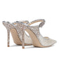 Shining 100 Lace Leather Mules