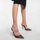 Shining 100 Lace Leather Mules
